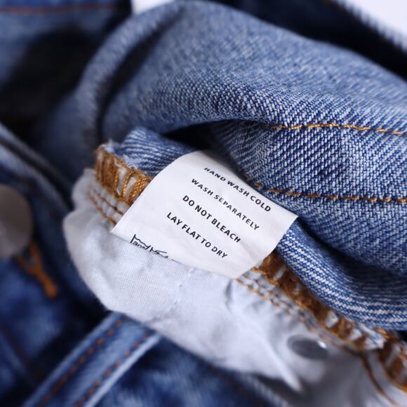 SUPERDOWN Kathleen Denim Shorts Stone Wash Blue High Rise Cut Off Women's 27 - Picture 12 of 13